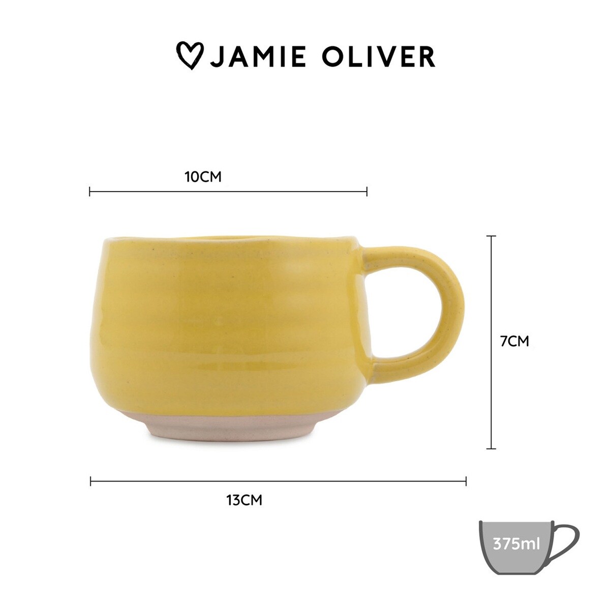Jamie Oliver kubek ceramiczny żółty Big Love Cosy Cuppa 375 ml