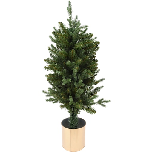 Sztuczna choinka w złotej doniczce, 90 cm, tworzywo sztuczne
