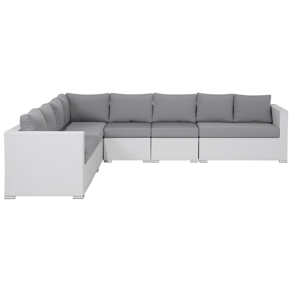 Zestaw ogrodowy z technorattanu 8-osobowy biały XXL