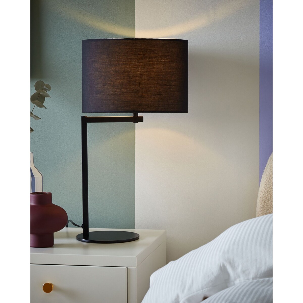 Lampka nocna metalowa czarna BALDWIN