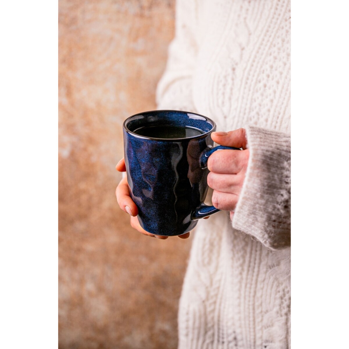 Zestaw kubków Uminami niebieski dla 12 osób Nowoczesny Do zmywarki Komplet