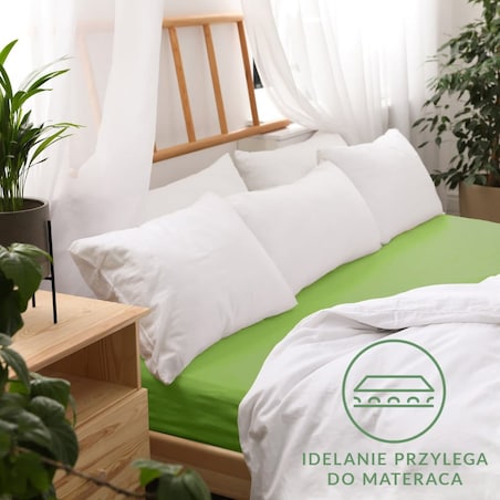 Prześcieradło jersey z gumką 90x200 kolor Kaktus