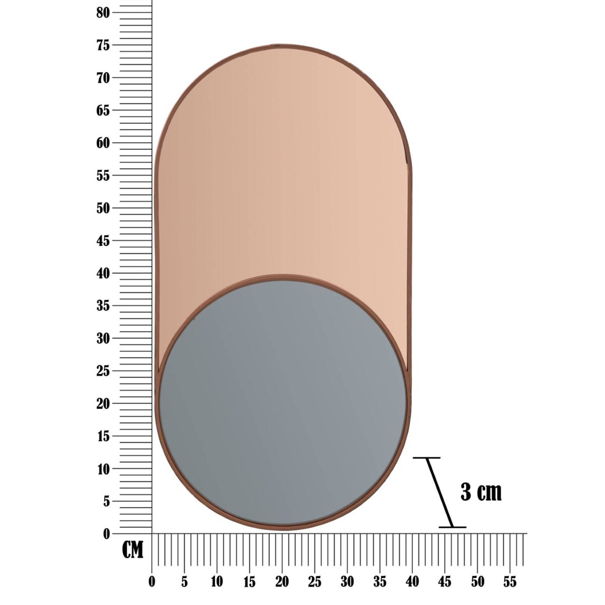 Lustro dekoracyjne 75x40 cm BICOLORE