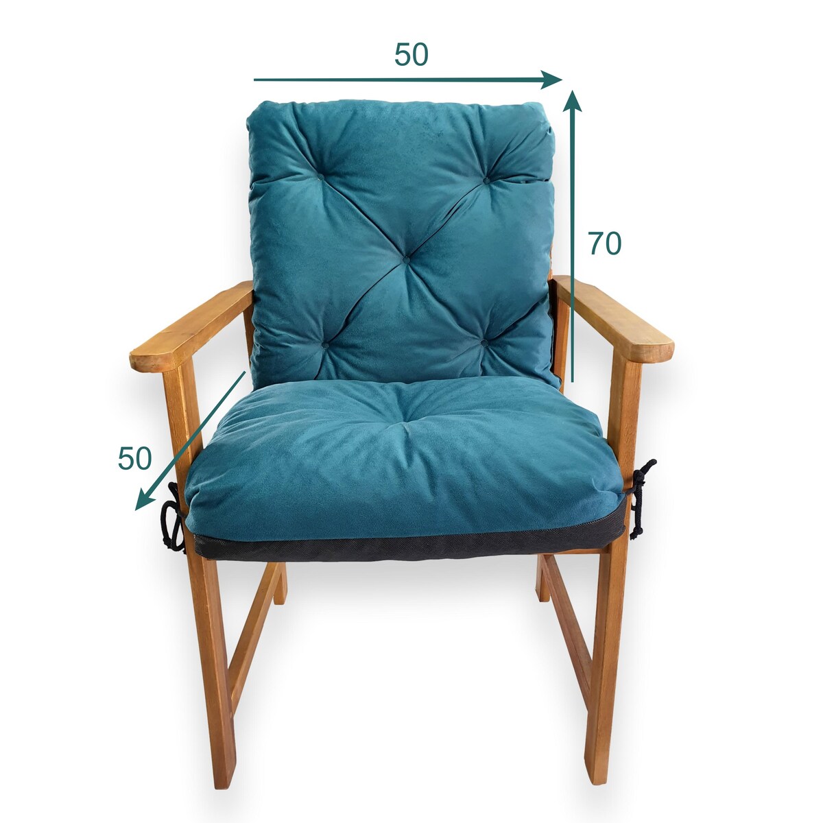 Poduszki na fotele ogrodowe, 50x70x50 cm, Turkus