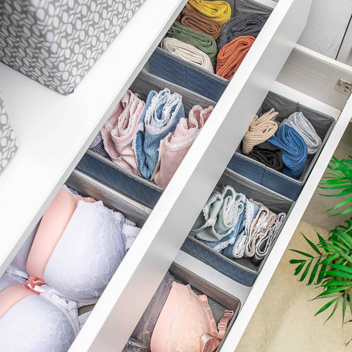 Organizer Do Szuflady Na Bieliznę Skarpetki 6 El.