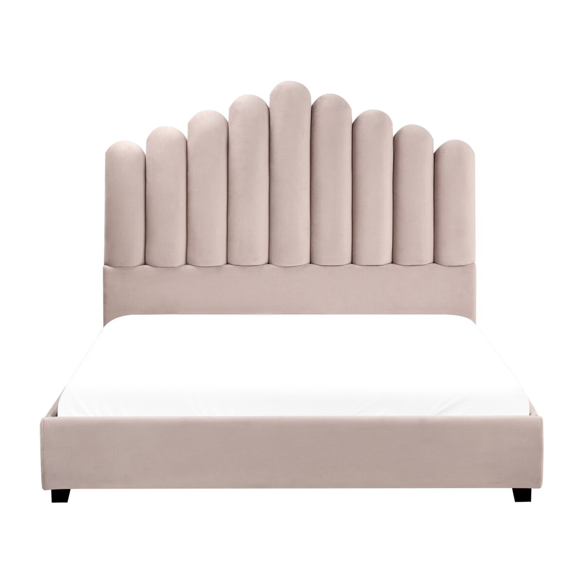 Łóżko Welur VINCENNES 140 x 200 cm Beżowoszary