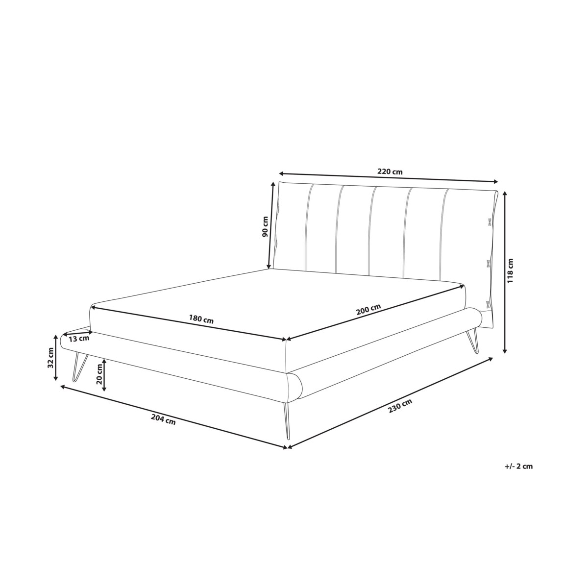 Łóżko ekoskóra 180 x 200 cm beżowe BETIN