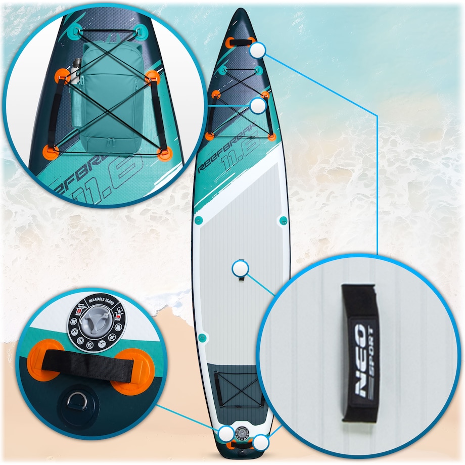 Deska SUP do pływania pompowana Paddle Reefbreak 350cm Neo-Sport ZESTAW