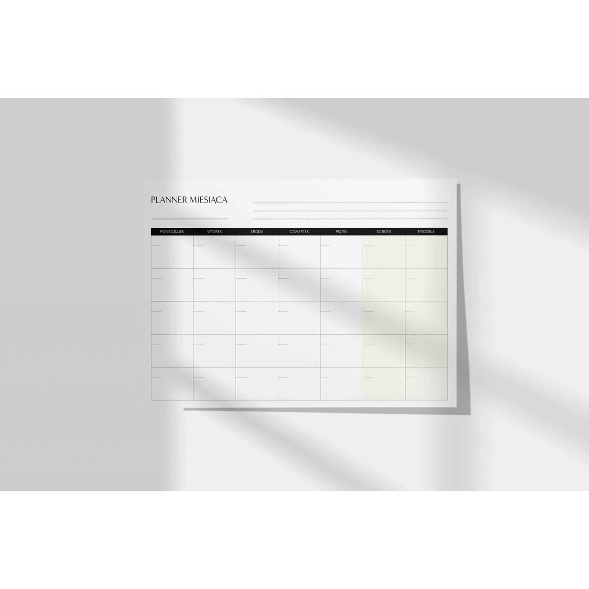 Organizer miesięczny na biurko A4!