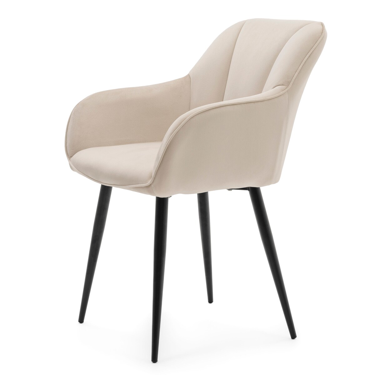 Krzesło tapicerowane welurowe LAGO velvet aksamit beżowe