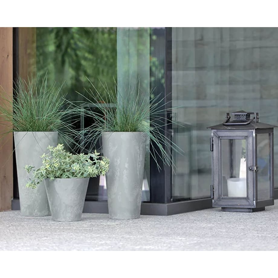 Donica Doniczka Ogrodowa Wysoka Okrągła Do Domu Ogrodu Efekt Betonu 28,6 Cm