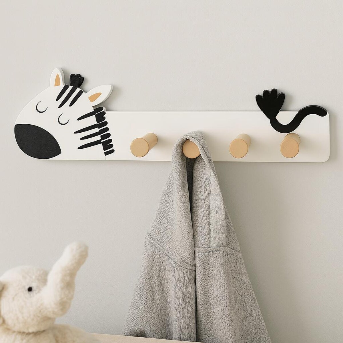 Wieszak do pokoju dziecięcego MINI ZOO, 35,5 x 6,5 x 10 cm