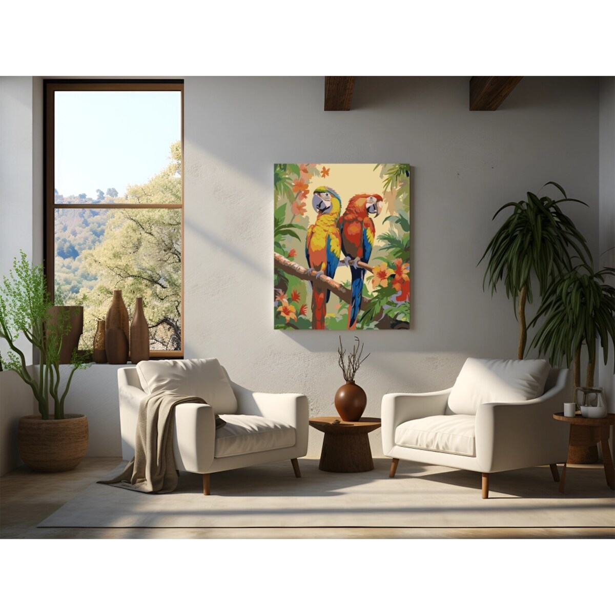 Malowanie po numerach, zestaw DIY – PAPUGI 40x50 cm- Produkt PL