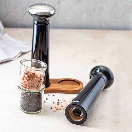 Zestaw młynków ręcznych do pieprzu soli przypraw Solniczka młynek czarny KLAUSBERG
