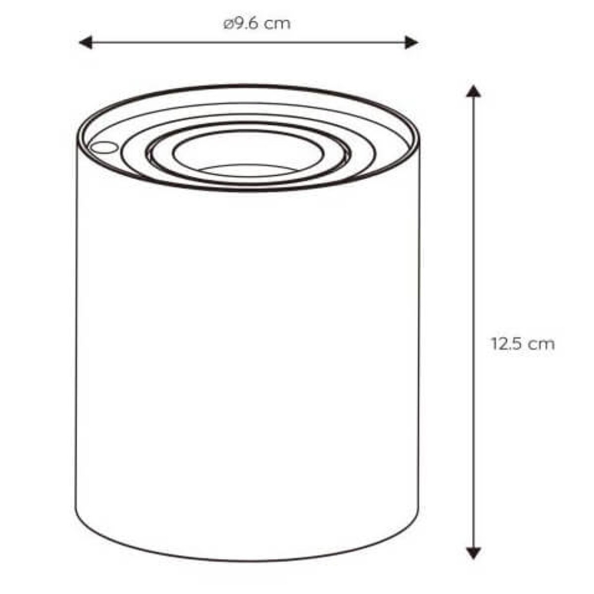 Metalowa lampka stołowa Tube 22552/05/30 Lucide ściemnialna tubka czarna