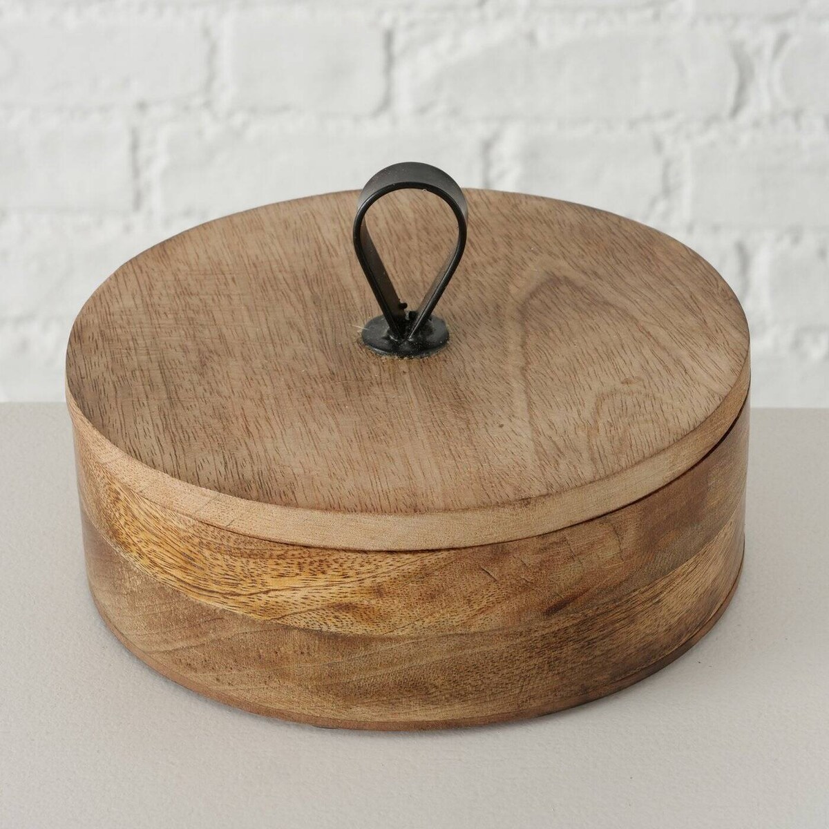 Pudełko okrągłe KABIR, drewno mango, Ø 19 cm