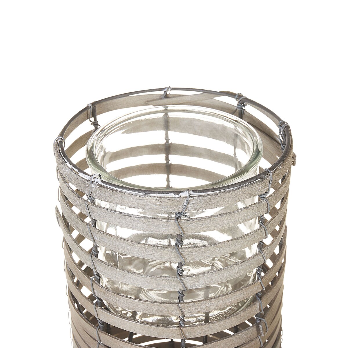 Zestaw 3 świeczników jasne drewno ROVARE