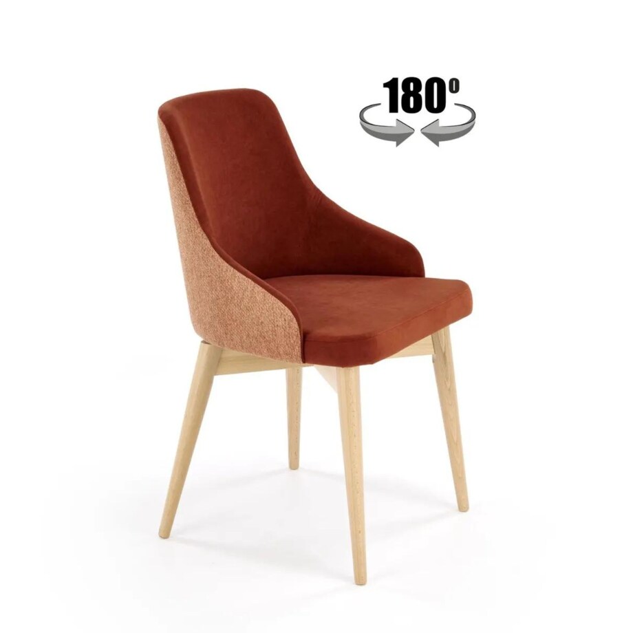 Krzesło tapicerowane MALAGA cynamonowe obracane