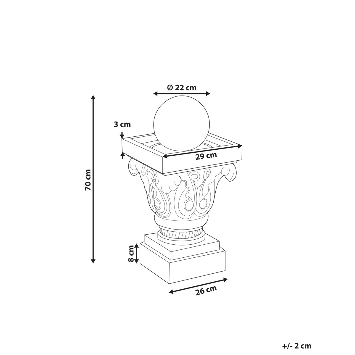 Fontanna ogrodowa VELINO Beżowy