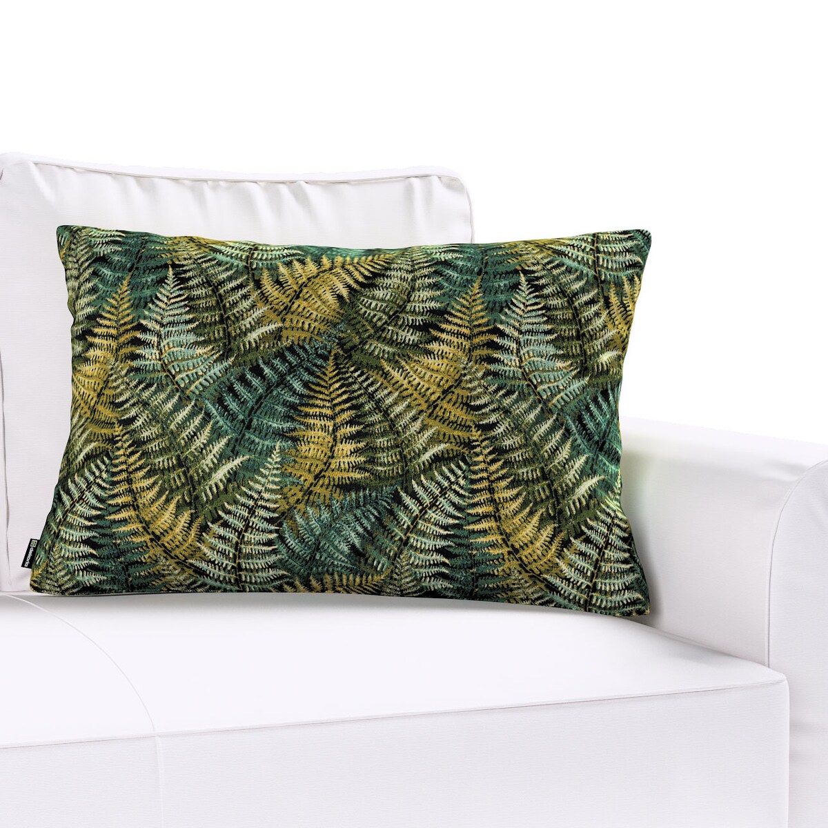 Poszewka Kinga na poduszkę prostokątną 47x28 zielone liście paproci