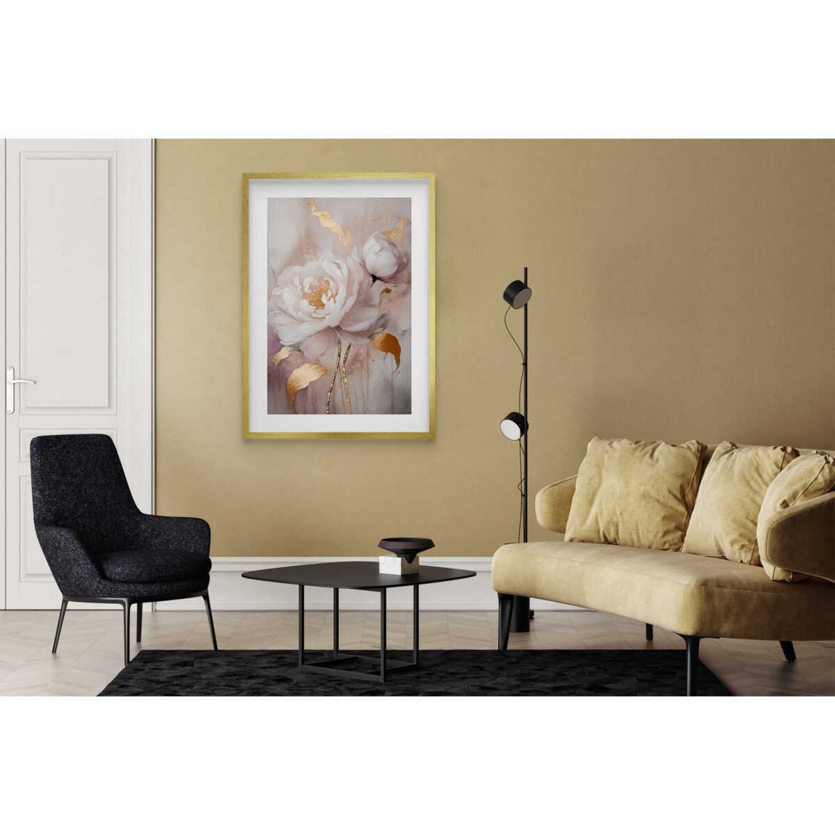 Plakat Obraz na ścianę Różowo Złota dekoracja ścienna do salonu Glamour