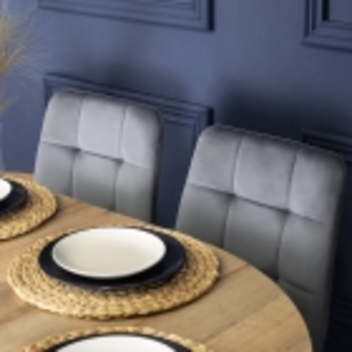 Krzesło Tapicerowane Welurowe Kuchenne Do Jadalni Salonu Szary FREDY