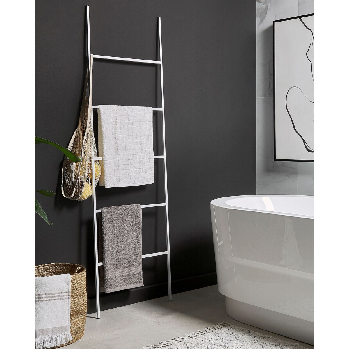 Stojak na ręczniki ARIBIBI Metal Biały