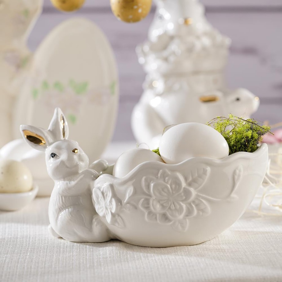 VILLA ITALIA Zajączek wielkanocny z miseczką 22 cm BUNNY