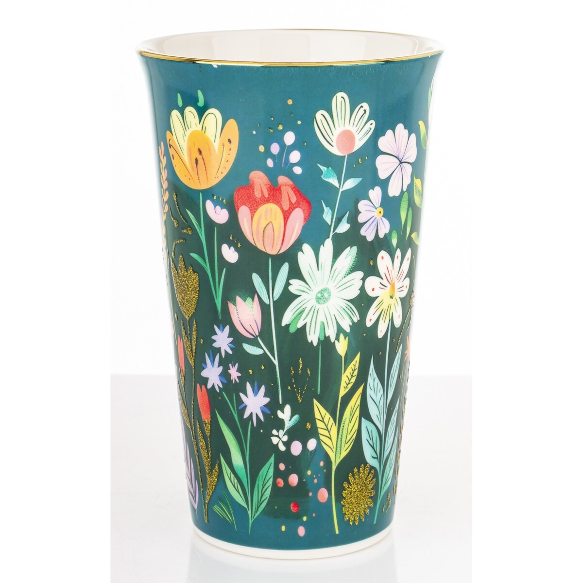 Kubek porcelanowy 700 ml BLUMEN-II 17x15x10 cm zielony