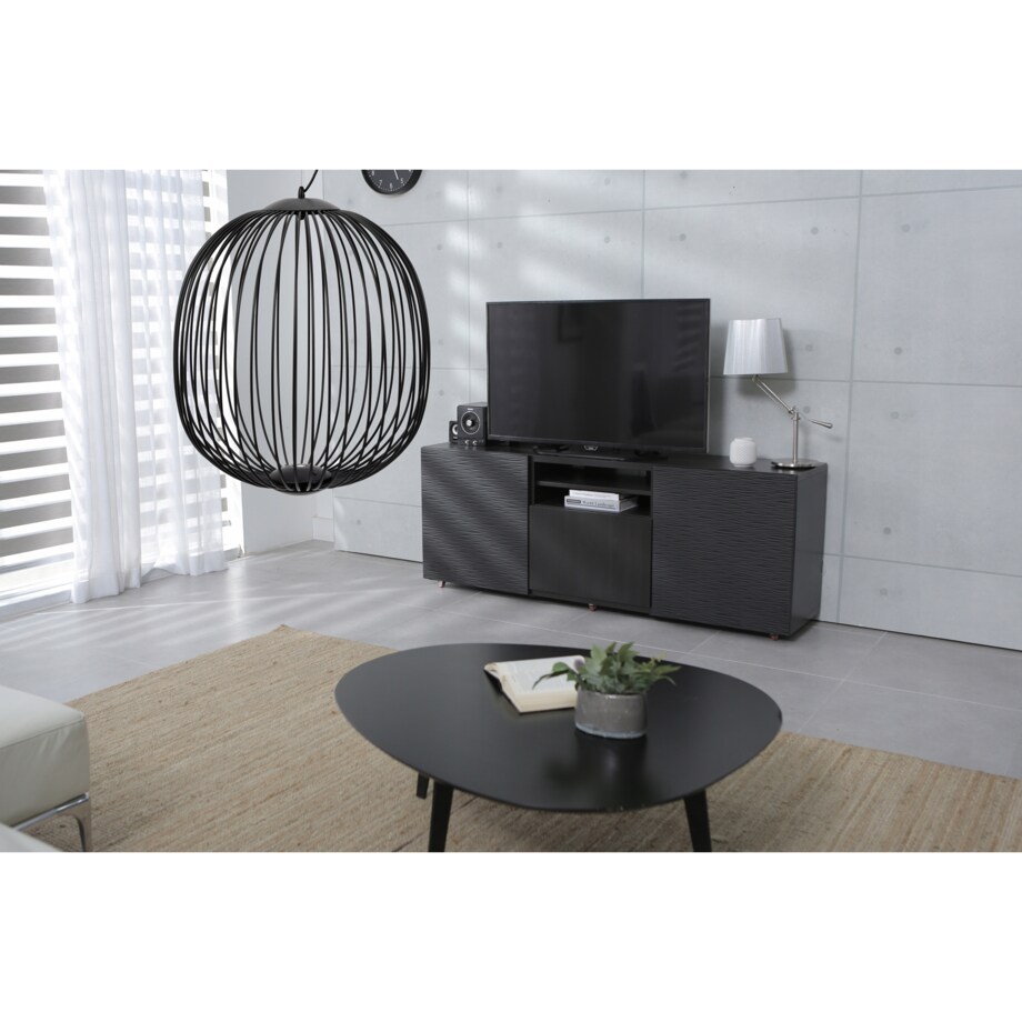 Lampa Wisząca Loft Industrial Czarna Metalowa Led