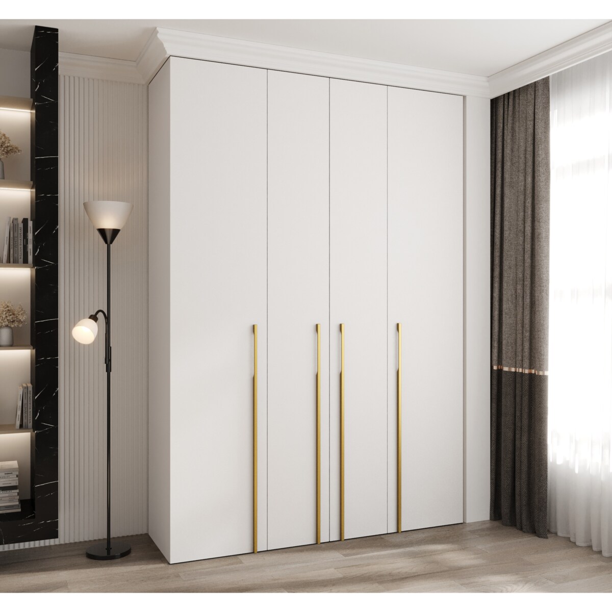 Szafa czterodrzwiowa Como 3 170 gł.40 biały+złoty