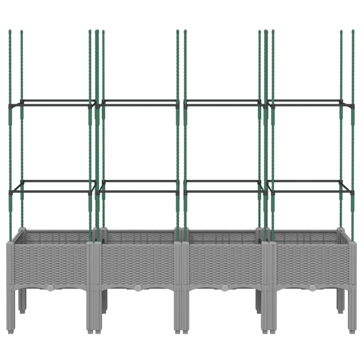 vidaXL Donica ogrodowa z kratką, jasnoszara, 160x40x142,5 cm, PP
