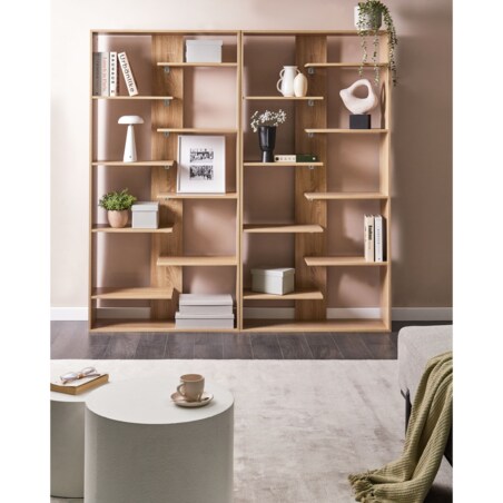 Regał na książki 8 półek FONTAS 180 cm Jasnobrązowy