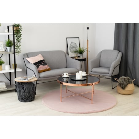 Dywan BUNNY koło róż IMITACJA FUTRA koło 80 cm