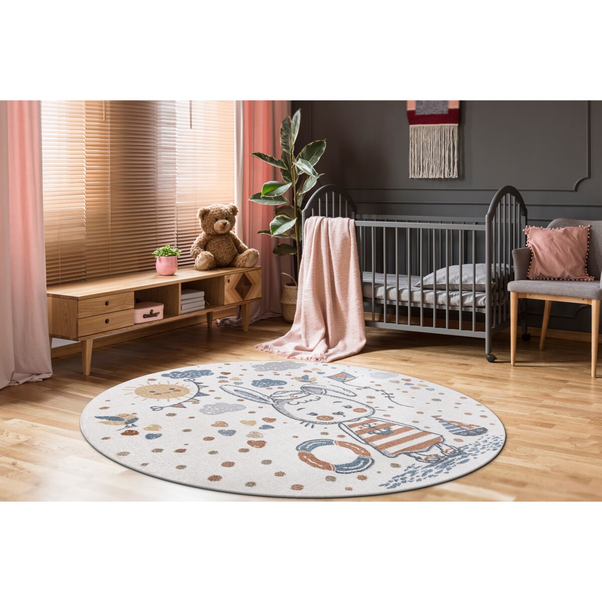 Dywan BONO 8441 koło Królik króliczek koło 100 cm