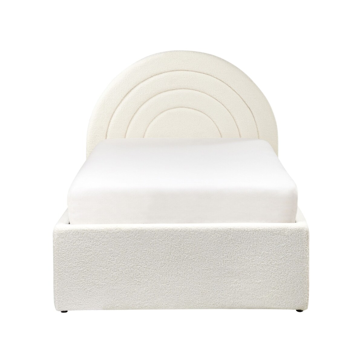 Łóżko z pojemnikiem Boucle ANET 90 x 200 cm Złamana biel