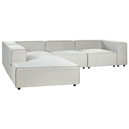 Narożnik modułowy 3-osobowy lniany prawostronny szary APRICA