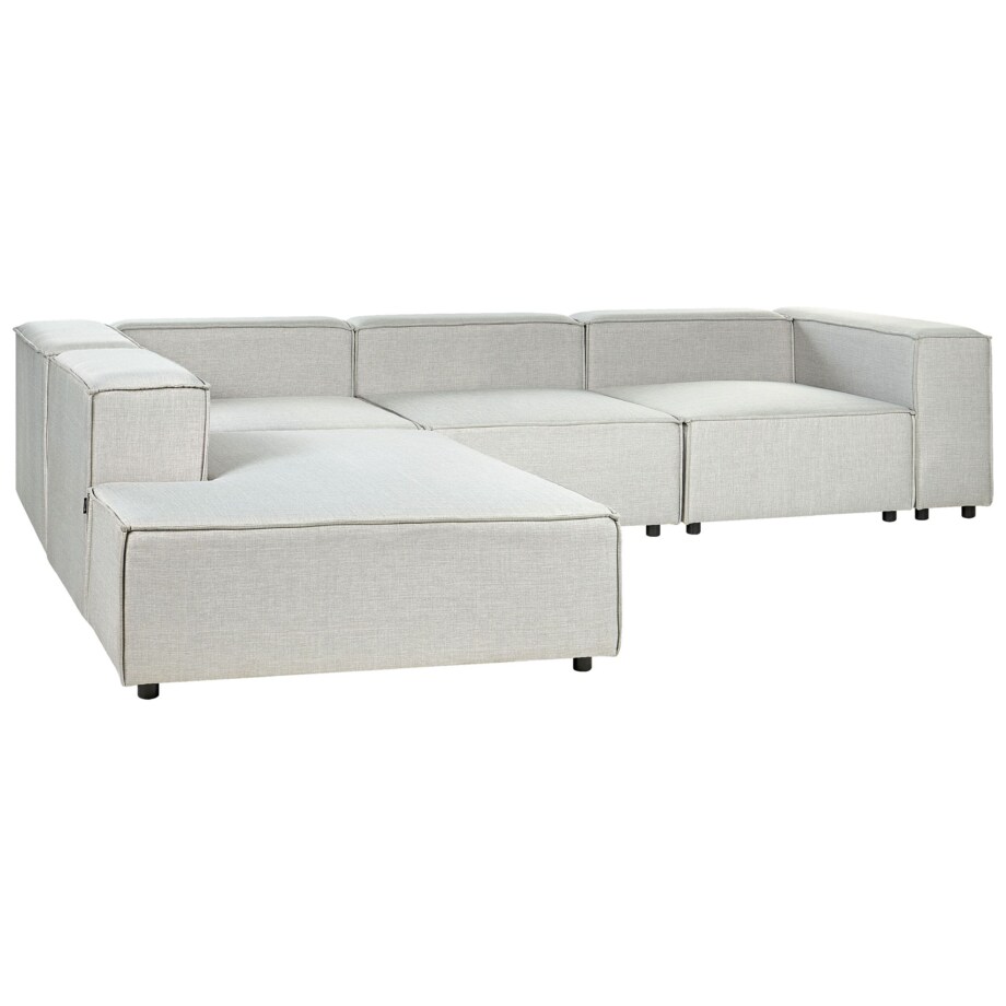 Narożnik modułowy 3-osobowy lniany prawostronny szary APRICA