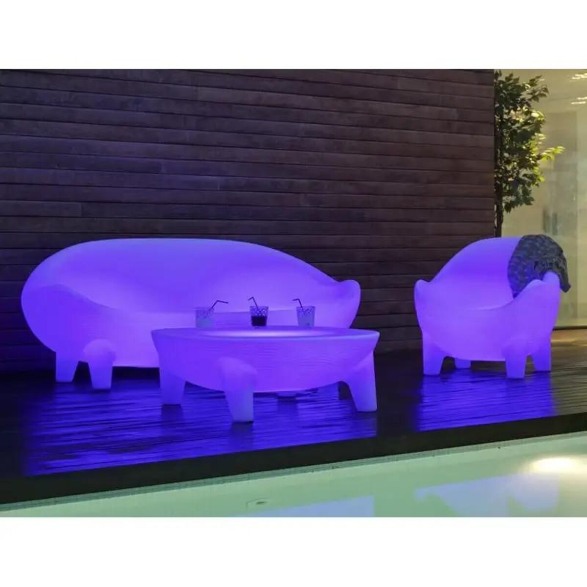 Ledowa sofa trzyosobowa Jamica MOBSOFJAOFNW King Home IP65 biała