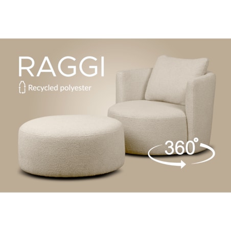 KONSIMO RAGGI Puf baranek jasnobeżowy baranek