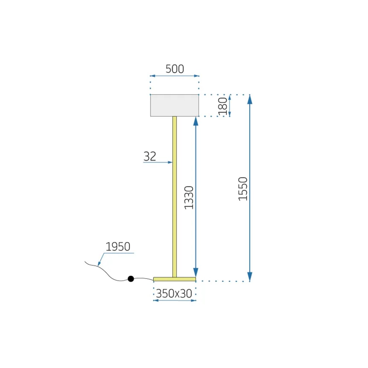 Lampa Podłogowa App966-3F Złoty, Metal