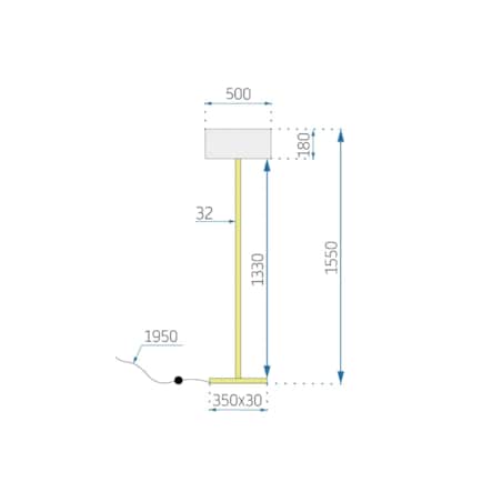 Lampa Podłogowa App966-3F Złoty, Metal