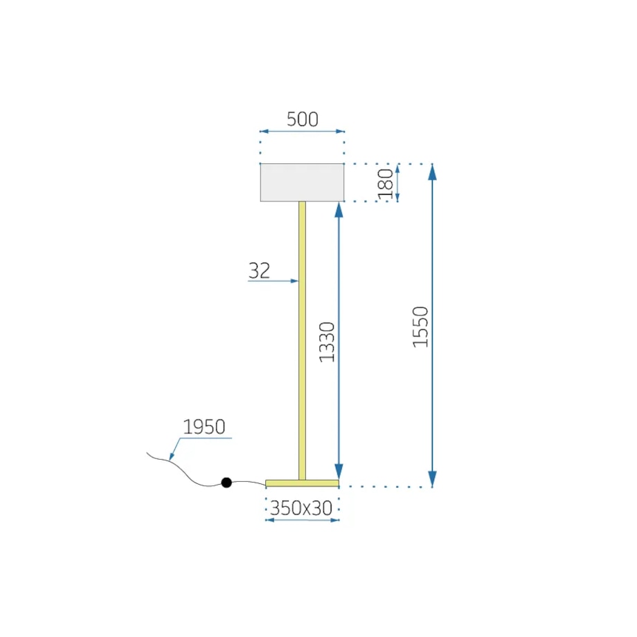 Lampa Podłogowa App966-3F Złoty, Metal