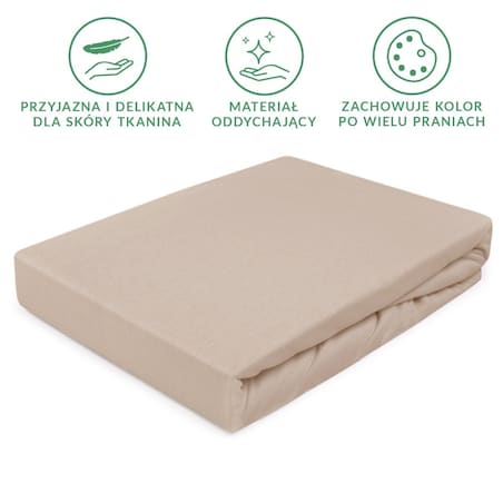 Prześcieradło jersey z gumką 80x160 kolor Beż, Darymex