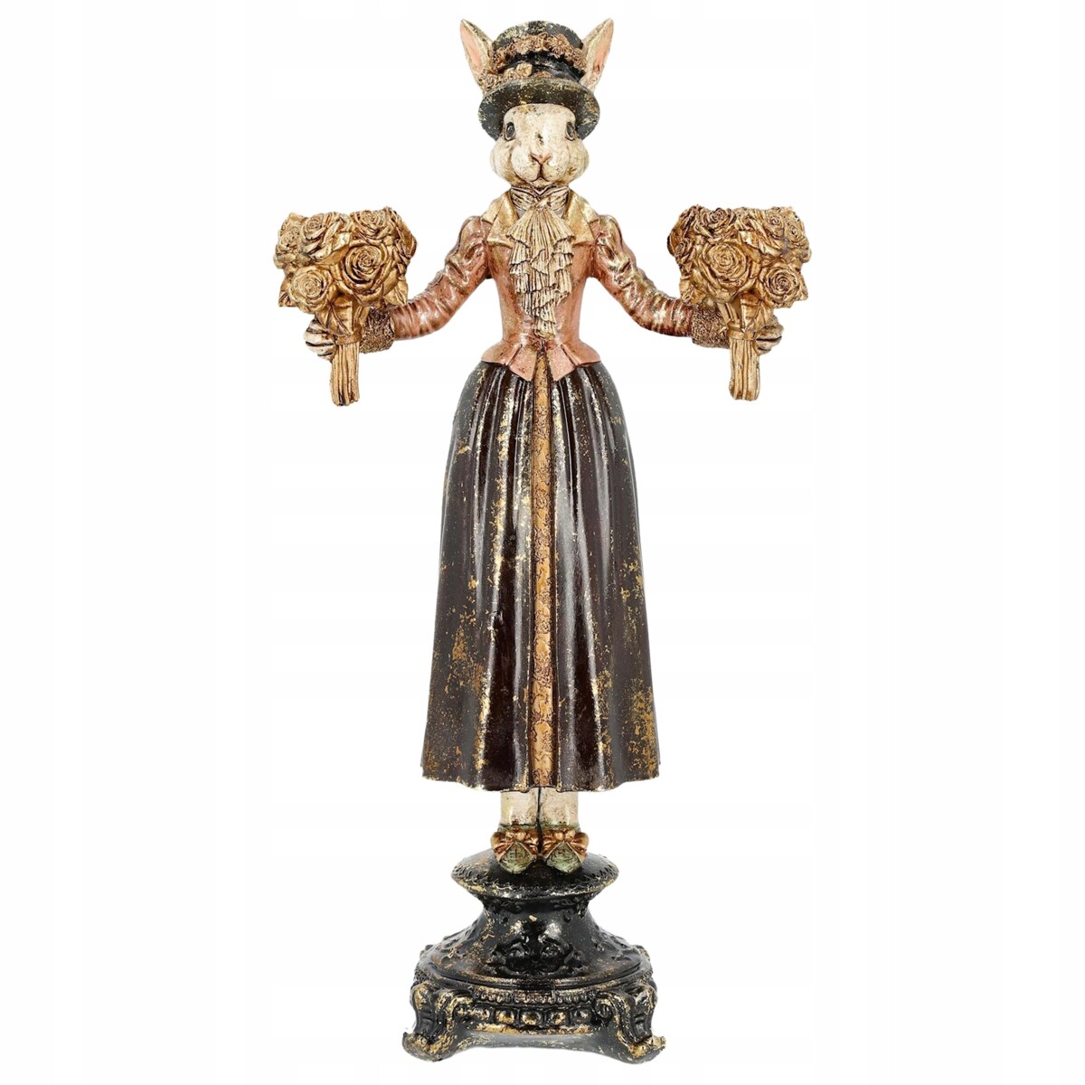 ZAJĄC FIGURKA WIELKANOCNA NA WIELKANOC PREZENT ŚWIECZNIK KANDELABR DUŻY