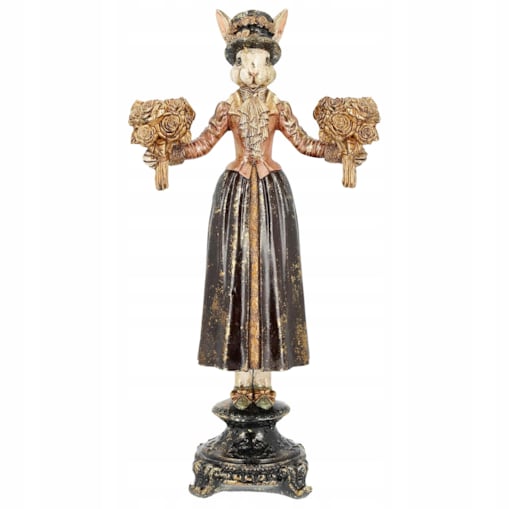 ZAJĄC FIGURKA WIELKANOCNA NA WIELKANOC PREZENT ŚWIECZNIK KANDELABR DUŻY