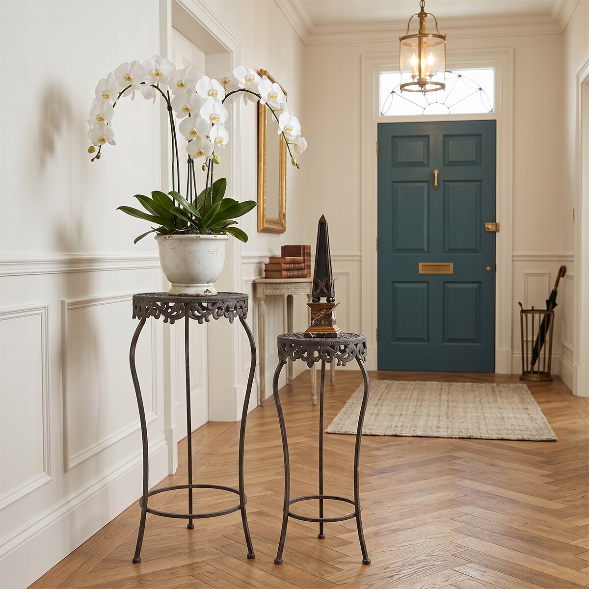 STOLIK KAWOWY BOCZNY LOFT METALOWY CZARNY WYSOKI 2 szt DO SALONU DOMU 70cm