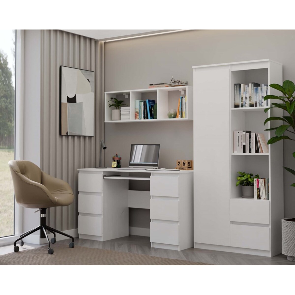 Regał Wiszący COBI 1X3 - Nowoczesna Półka Ścienna 3 Komory Biel Mat