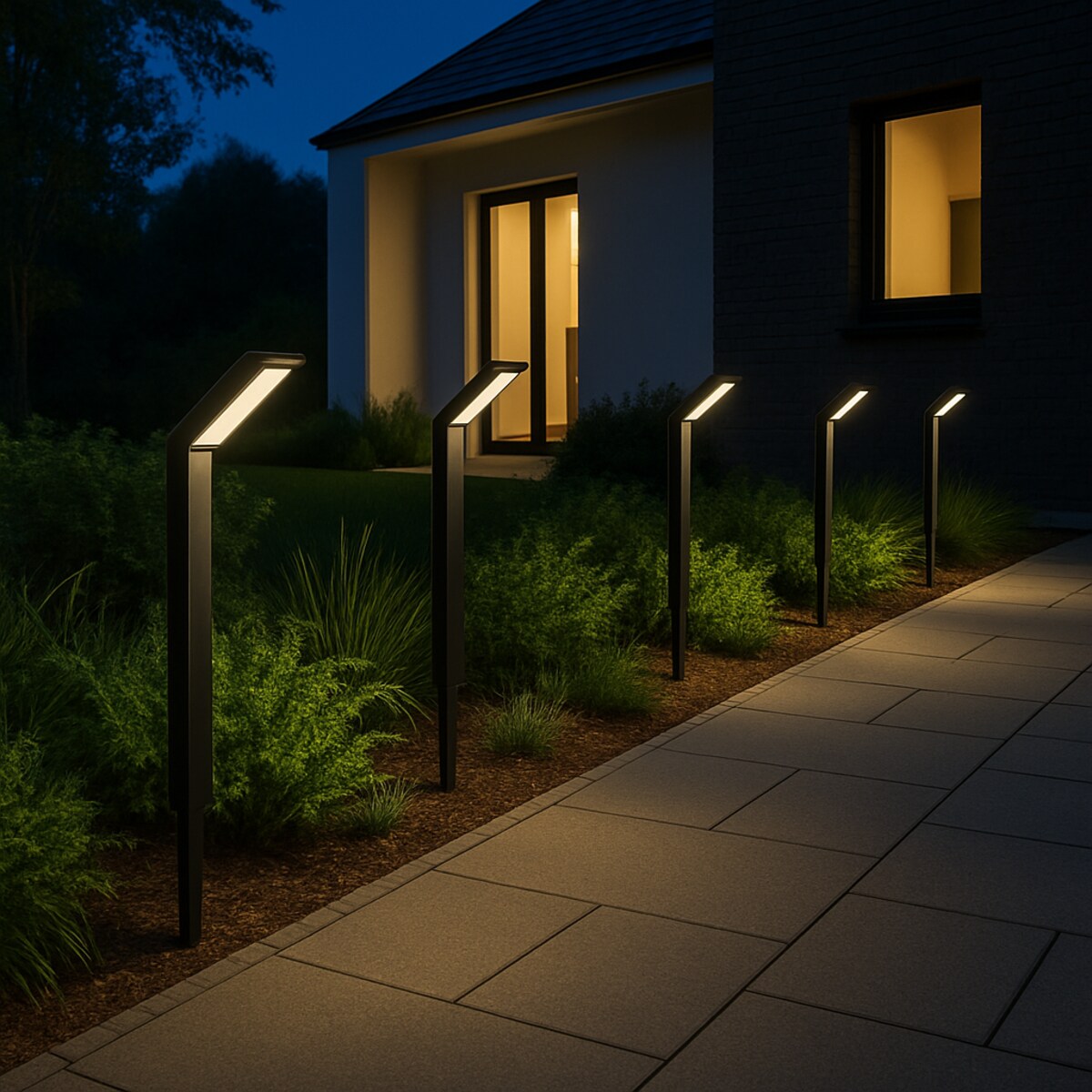 Lampa Solarna 20 Led Do Ogrodu Wbijana Dekoracja Ogrodowa Czujnik Zmierzchu