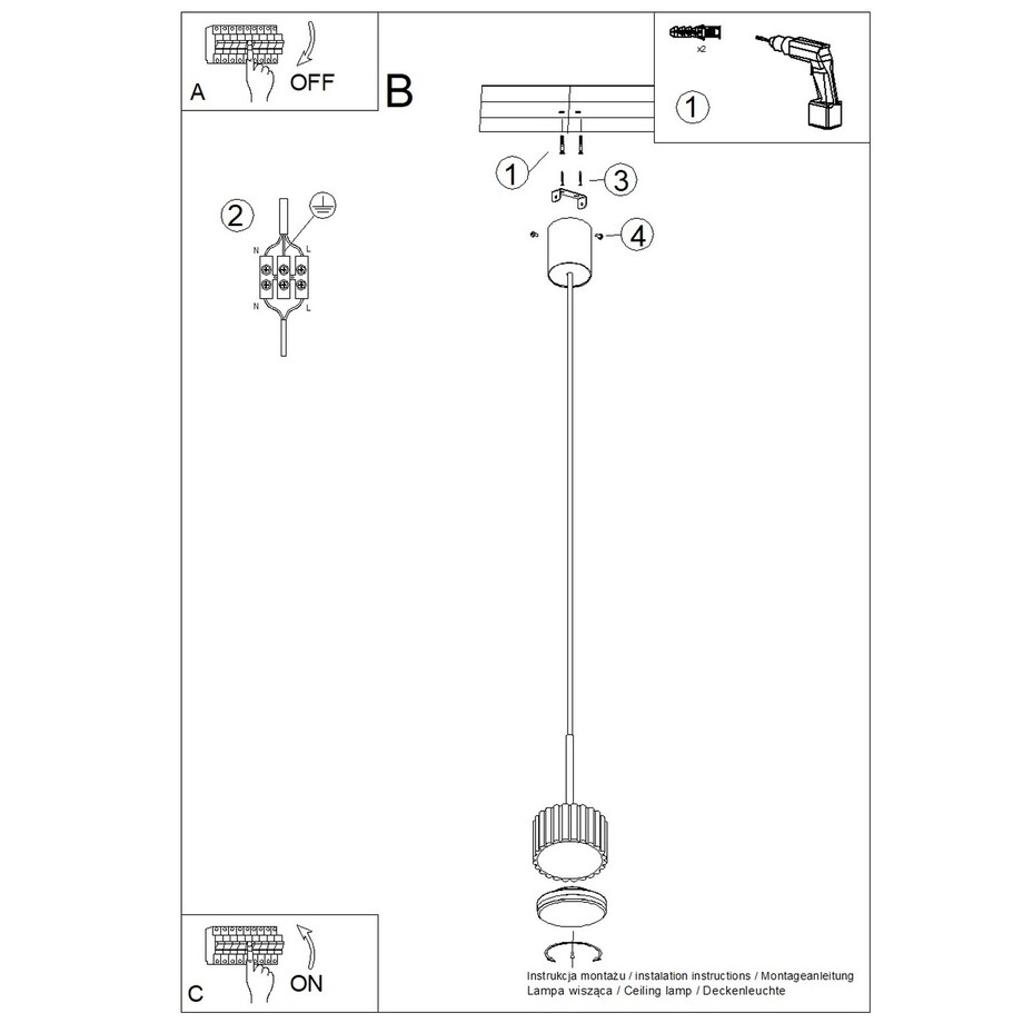 Lampa wisząca AURA 1 mocca Gx53